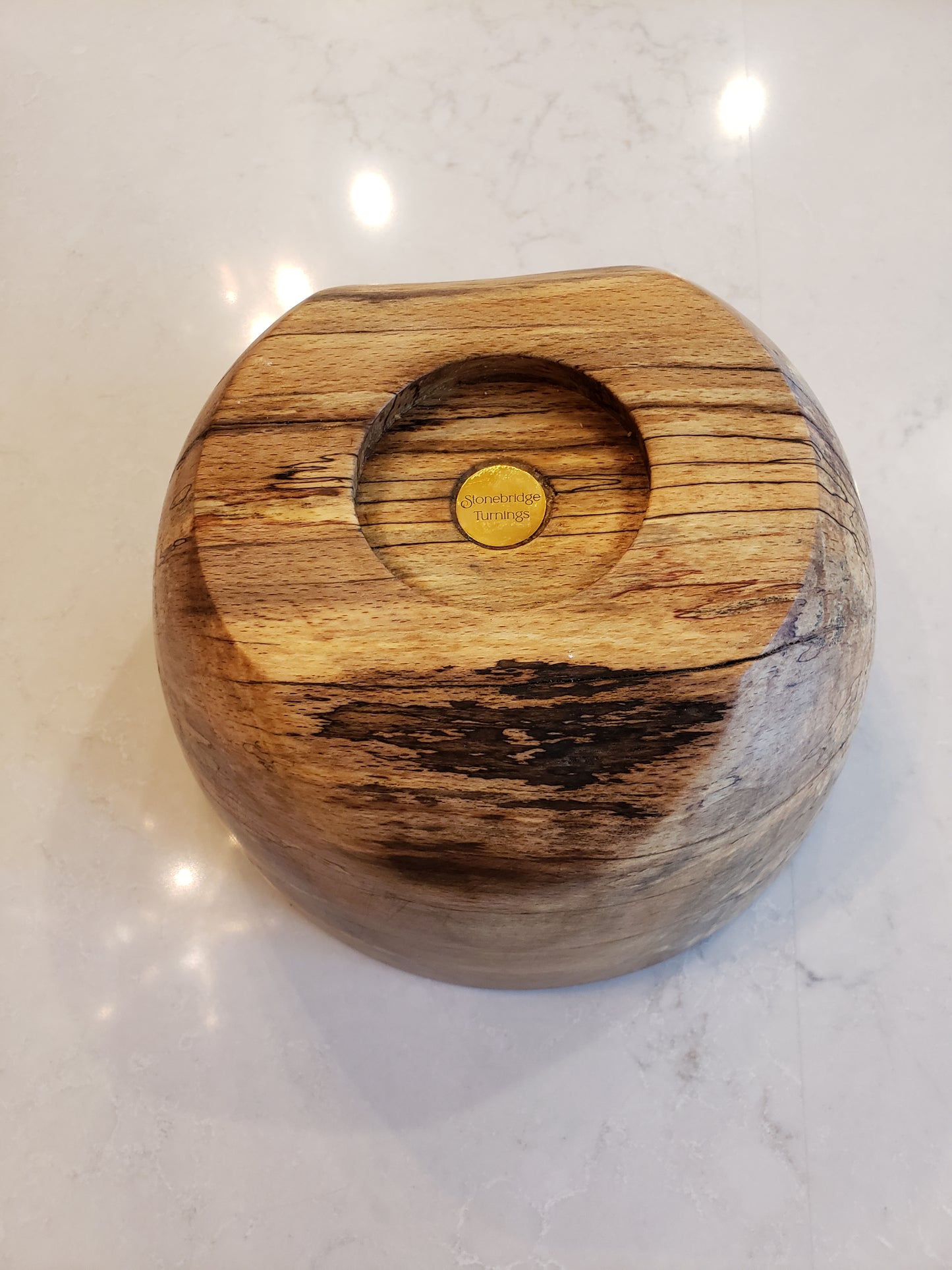 Live Edge Spalted Green Beech Bowl $40.00