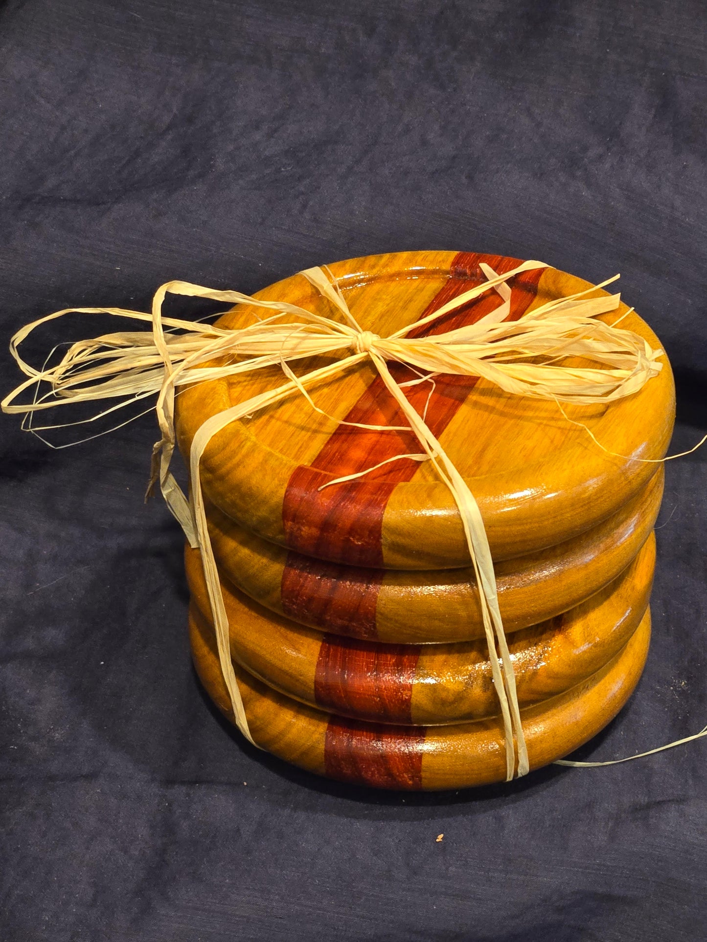 4” Coasters - Set of Four - Canary-Padouk							$50.00