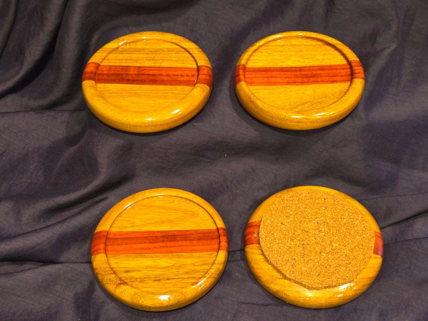 4” Coasters - Set of Four - Canary-Padouk							$50.00